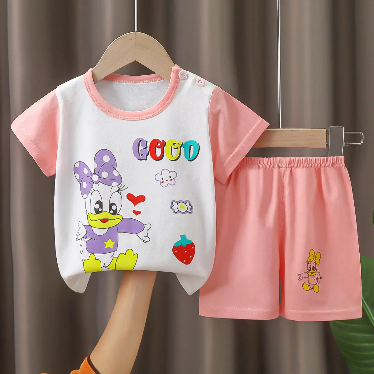 Happy Baby Bunny Print Cotton T-Shirt Shorts Set