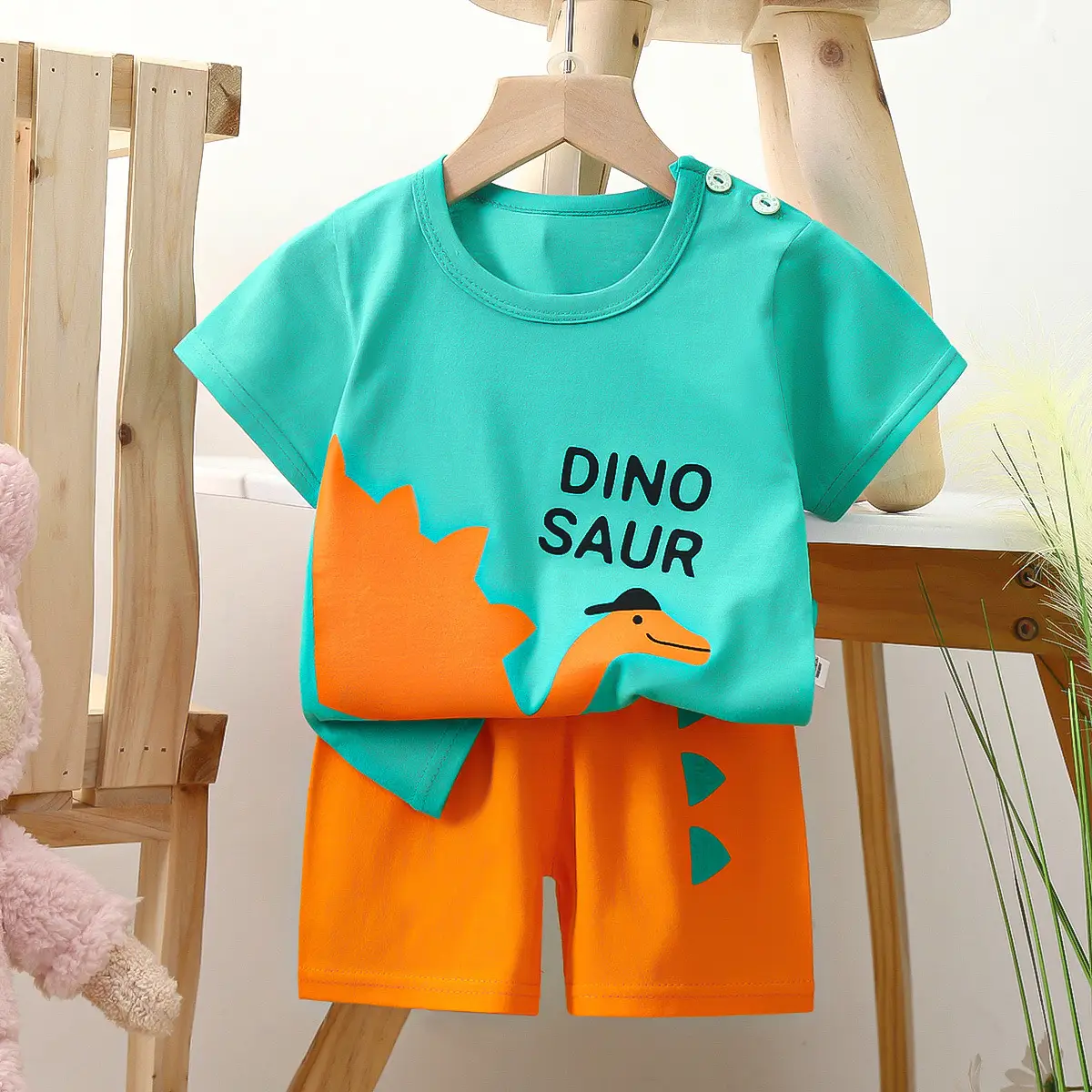 Happy Baby Bunny Print Cotton T-Shirt Shorts Set
