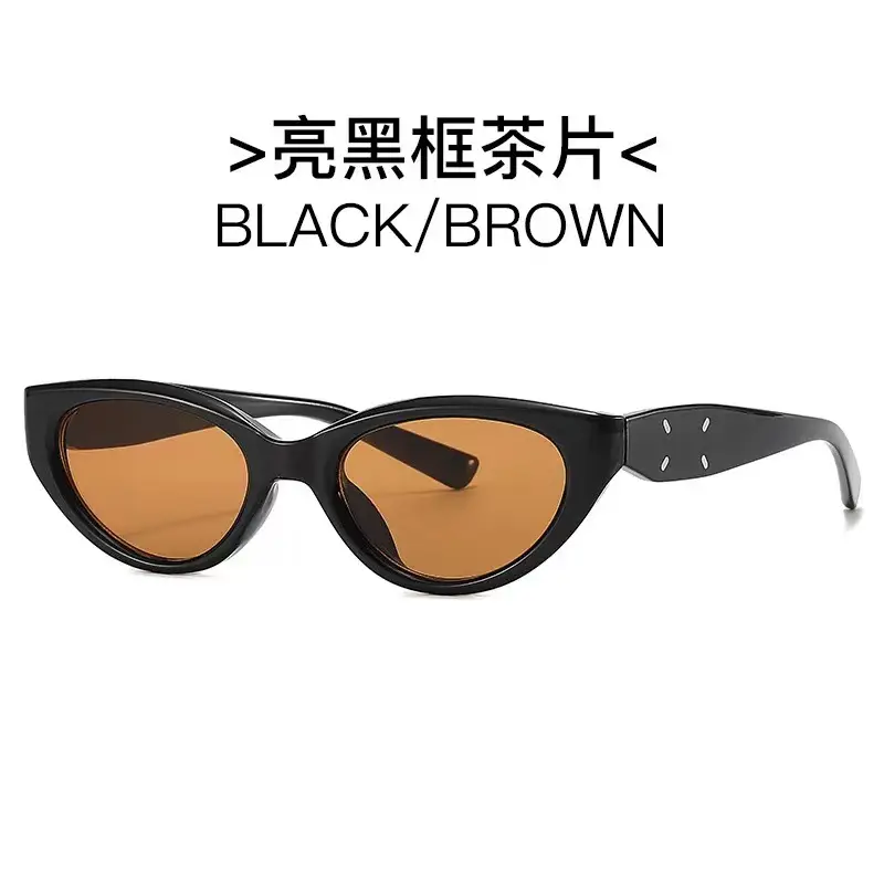 Korean Cat's Eye Sunglasses Black Brown UV Protection - Image 7