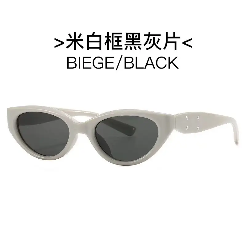 Korean Cat's Eye Sunglasses Black Brown UV Protection - Image 9