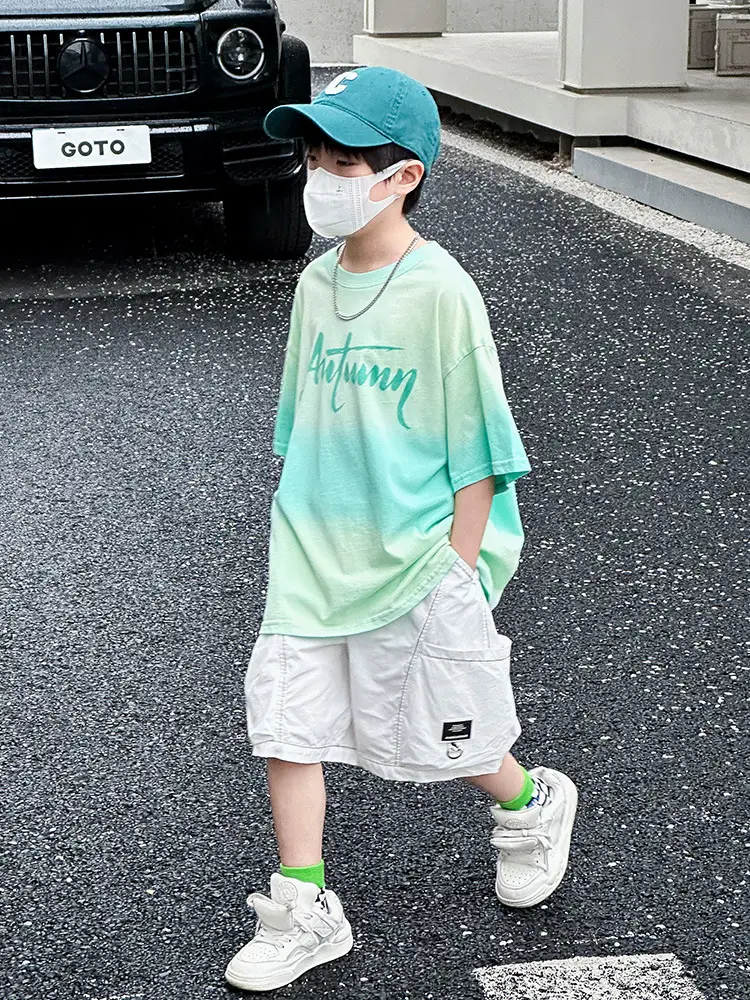 Panda Round Tie-Dye Kids T-Shirt Summer Boys - Image 5