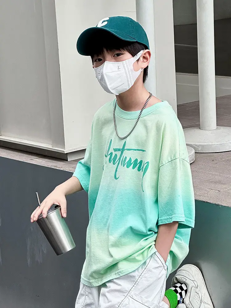 Panda Round Tie-Dye Kids T-Shirt Summer Boys - Image 6