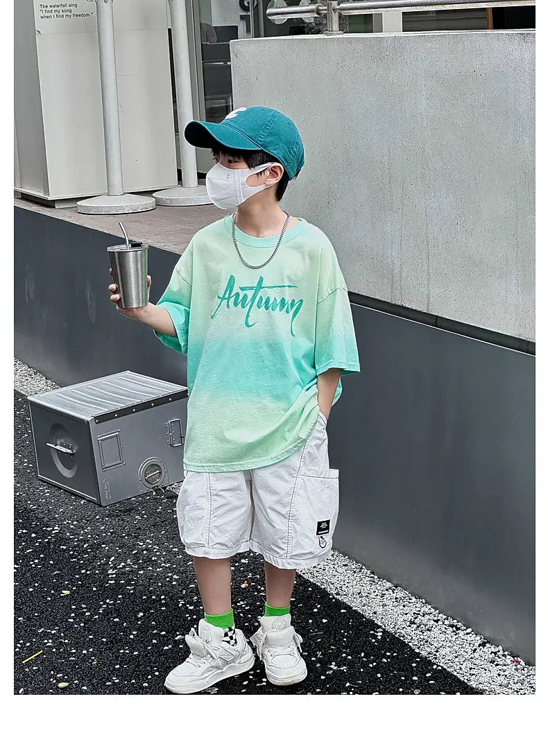 Panda Round Tie-Dye Kids T-Shirt Summer Boys — feature 27