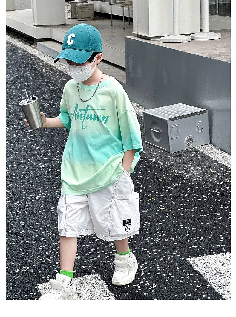 Panda Round Tie-Dye Kids T-Shirt Summer Boys — feature 28