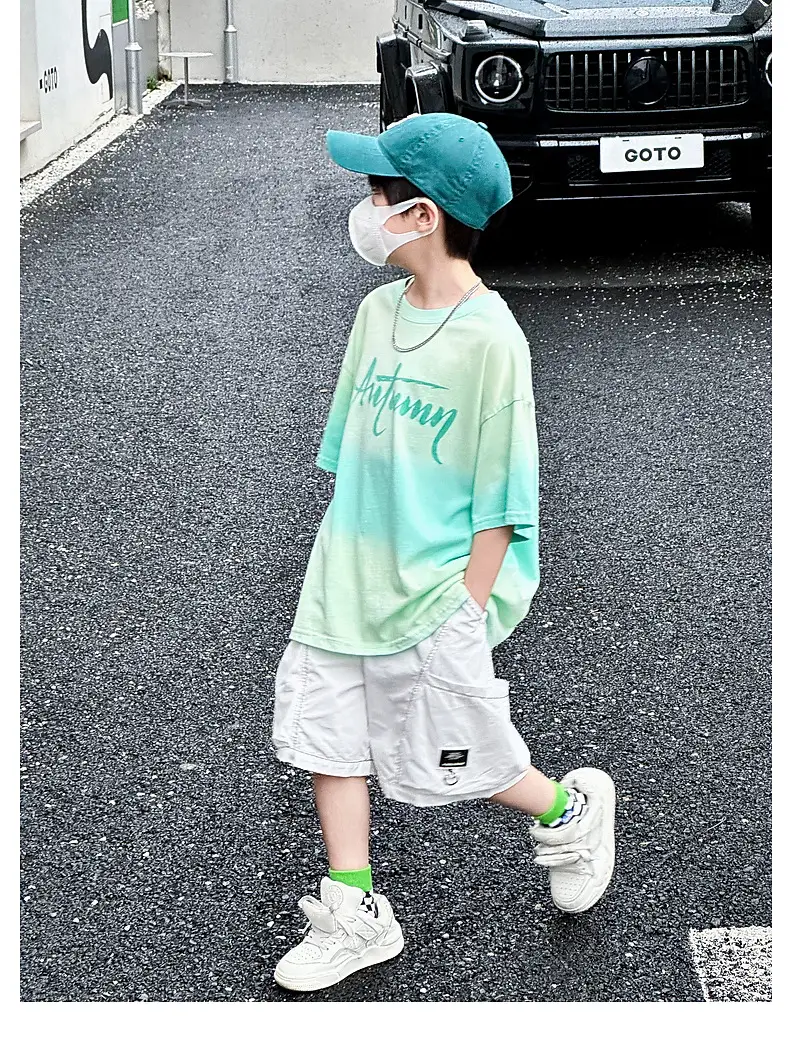 Panda Round Tie-Dye Kids T-Shirt Summer Boys — feature 29