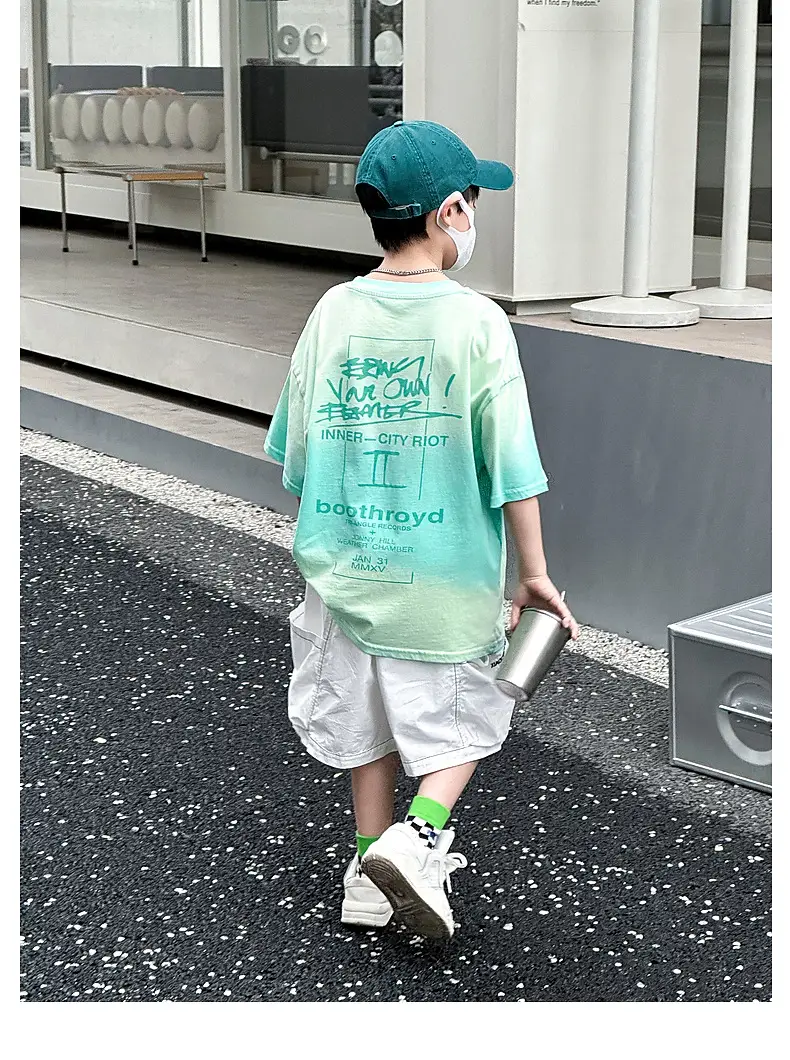 Panda Round Tie-Dye Kids T-Shirt Summer Boys — feature 31