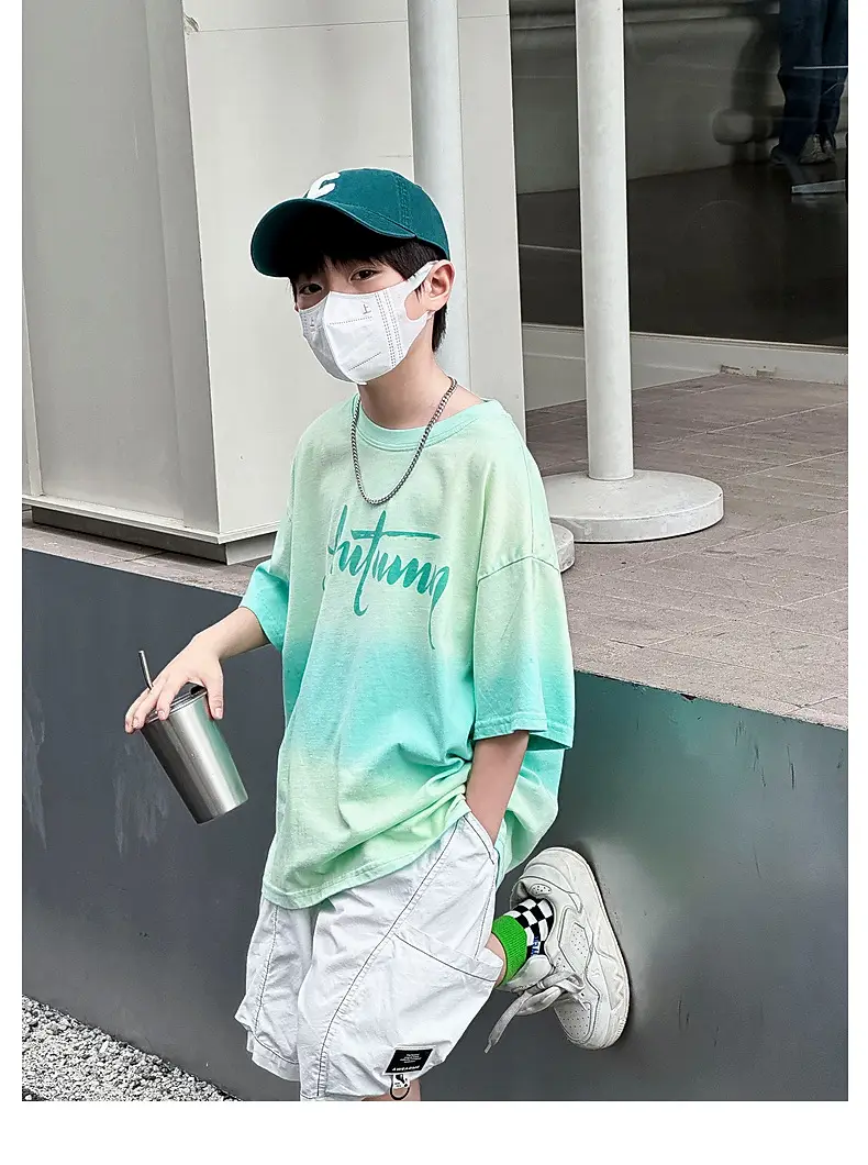 Panda Round Tie-Dye Kids T-Shirt Summer Boys — feature 32