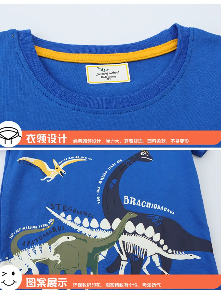 Boys Blue Dinosaur T-Shirt 2025 Summer - Image 4
