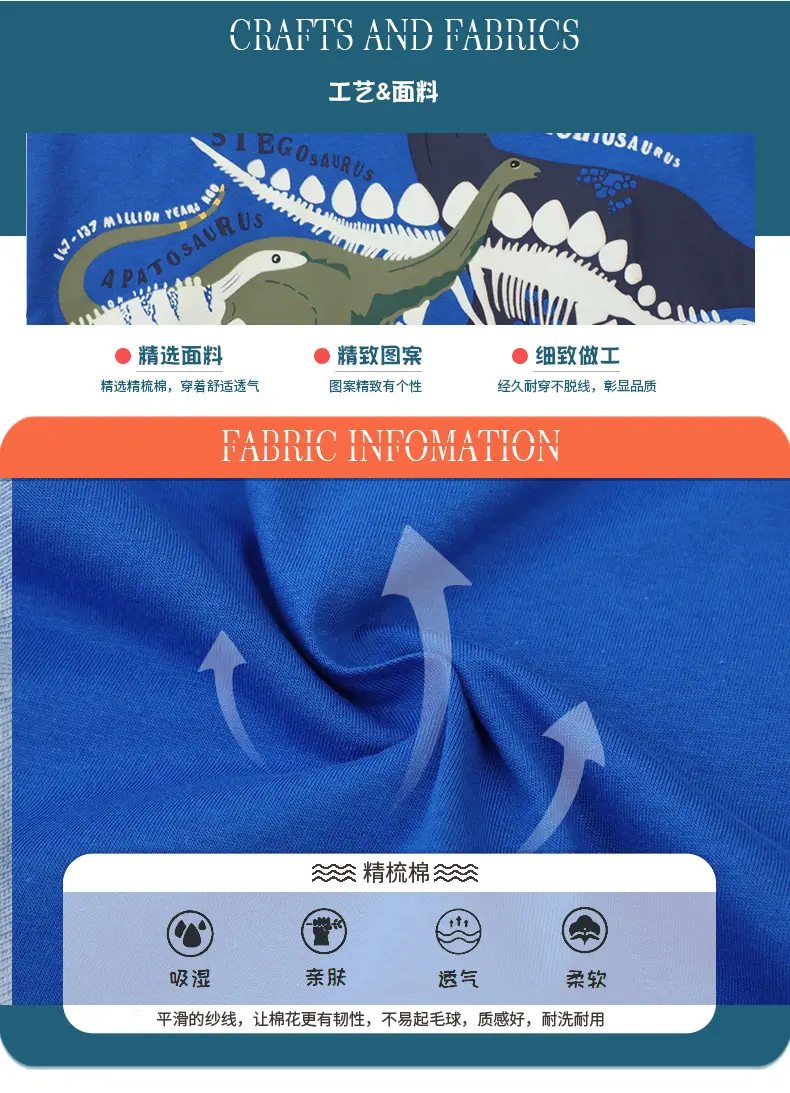 Boys Blue Dinosaur T-Shirt 2025 Summer β feature 8