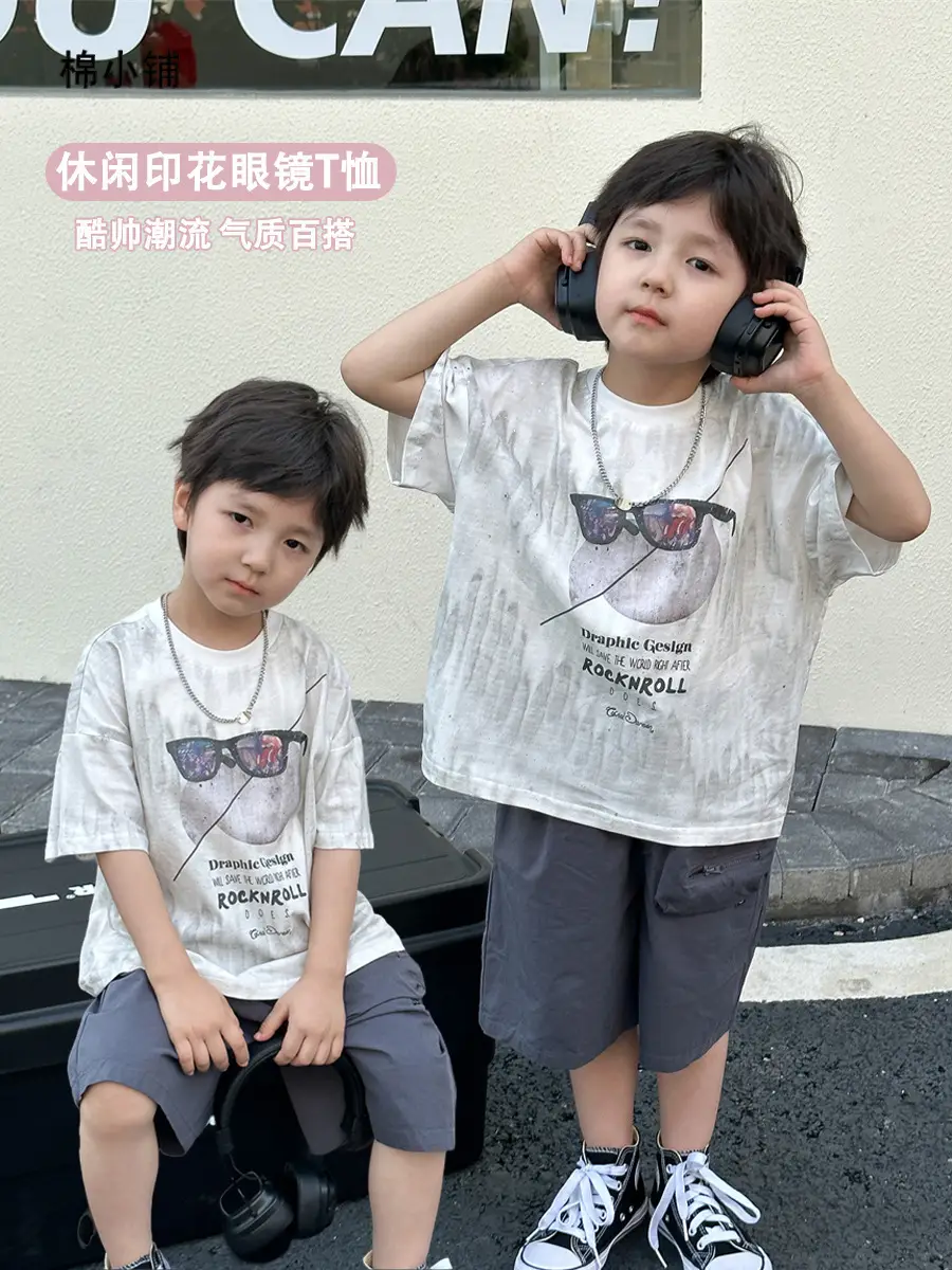 Boys Summer T-Shirt Kids Shorts Loose Cotton 2025 - Image 2