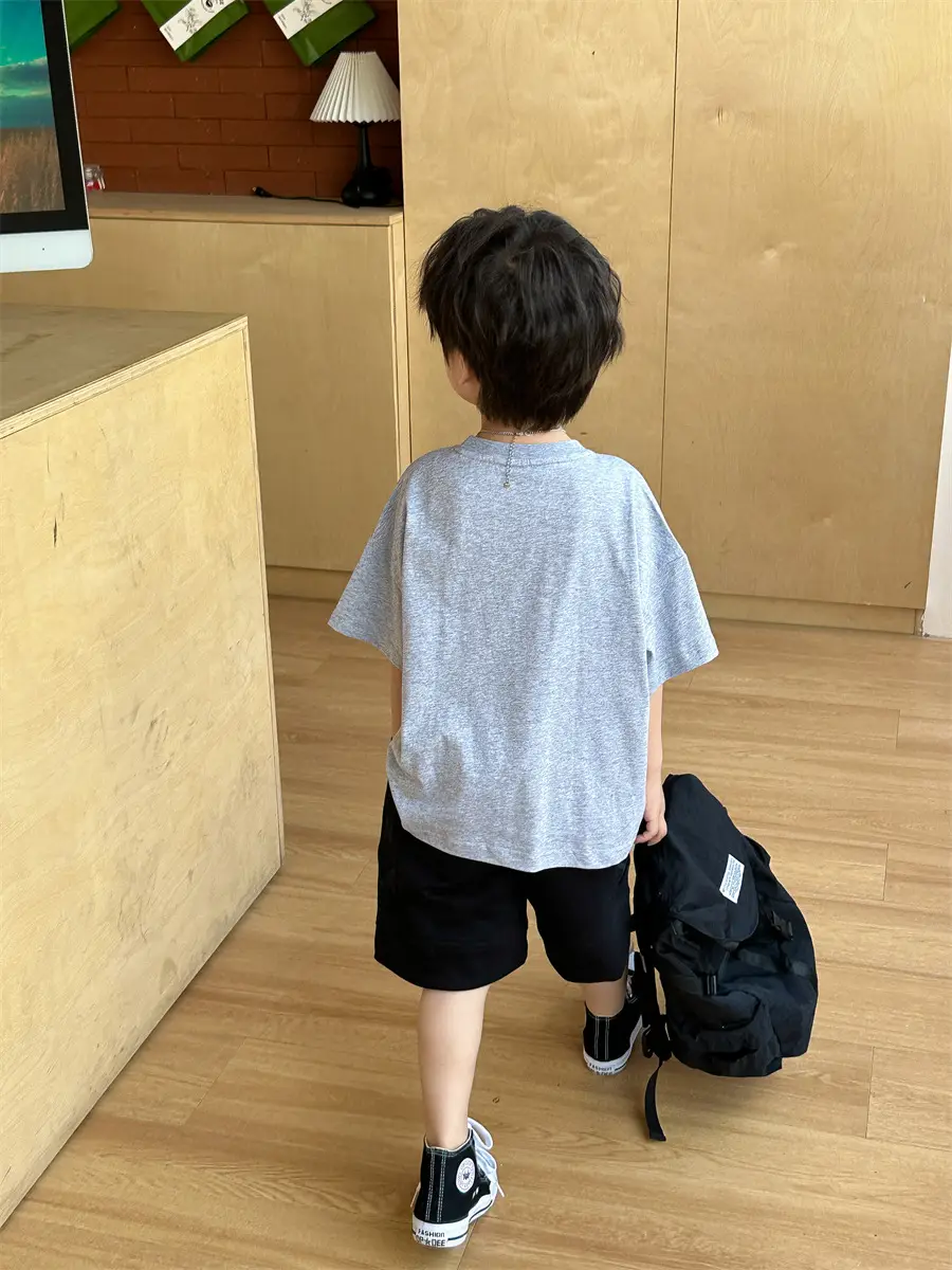 Boys Red Striped Shorts & White T-Shirt Set - Image 6