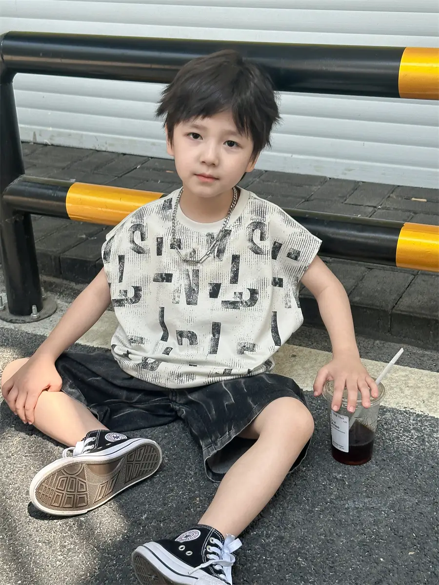 Boys Sleeveless Korean Style T-Shirt 2025 - Image 5