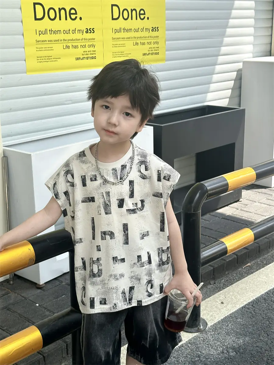 Boys Sleeveless Korean Style T-Shirt 2025 - Image 7