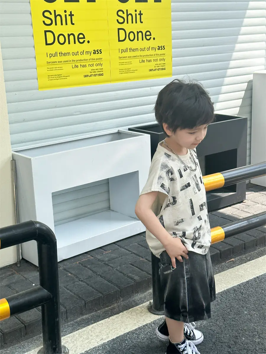 Boys Sleeveless Korean Style T-Shirt 2025 — feature 41