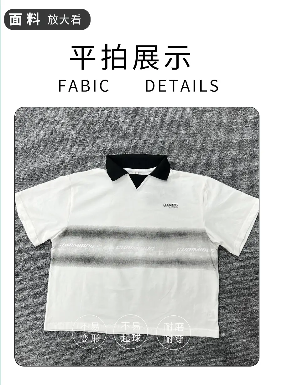 Boys Printed Polo Shirt White Black Summer Wear — feature 8
