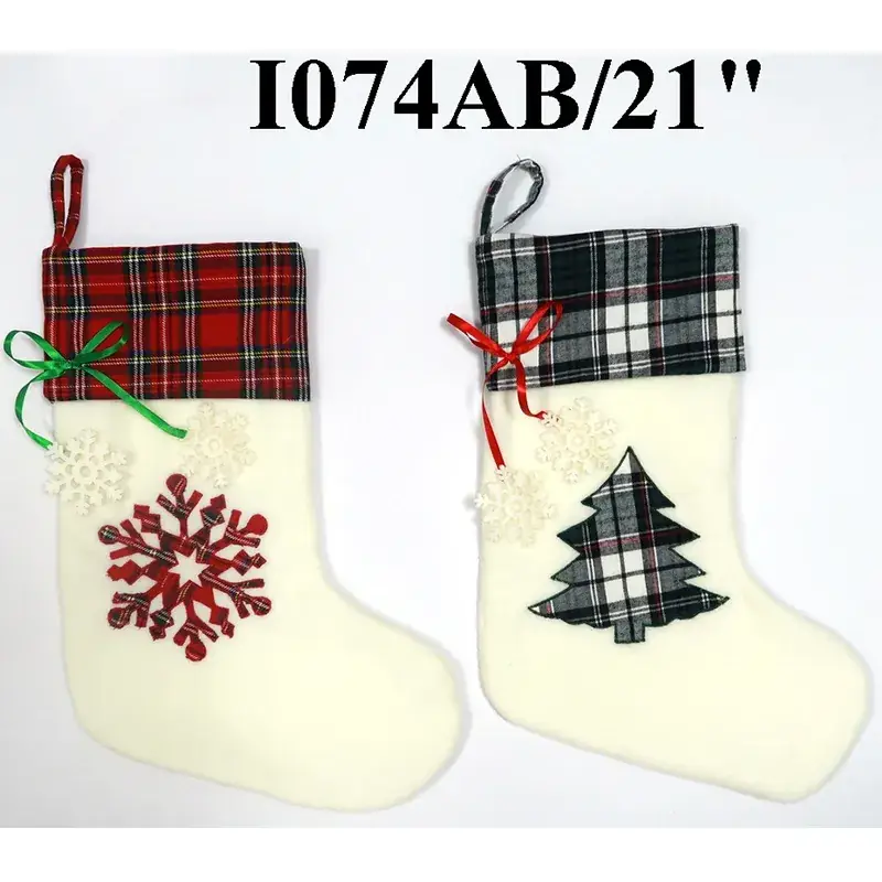 Christmas Dog Paw Socks Pair Red Plaid - Image 5