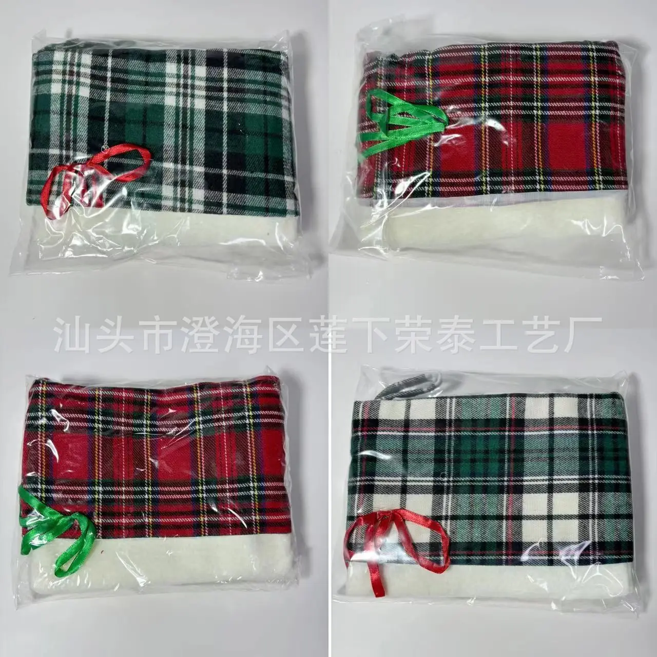 Christmas Dog Paw Socks Pair Red Plaid — feature 7
