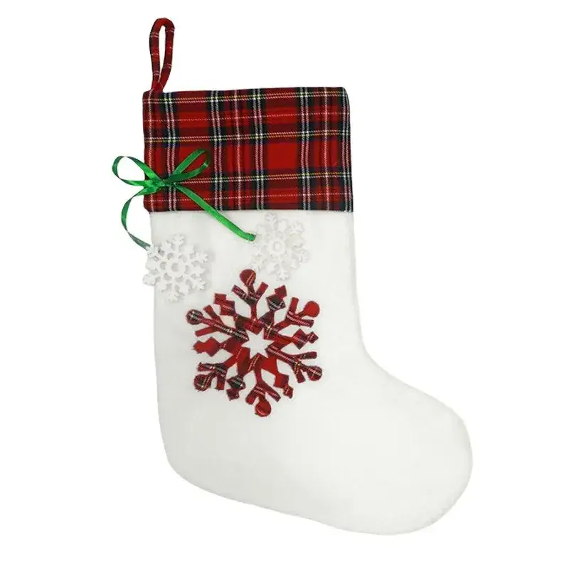 Christmas Dog Paw Socks Pair Red Plaid - Image 2