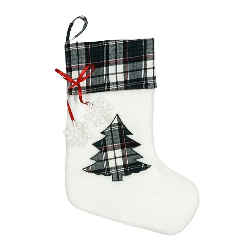 Christmas Dog Paw Socks Pair Red Plaid - Image 3