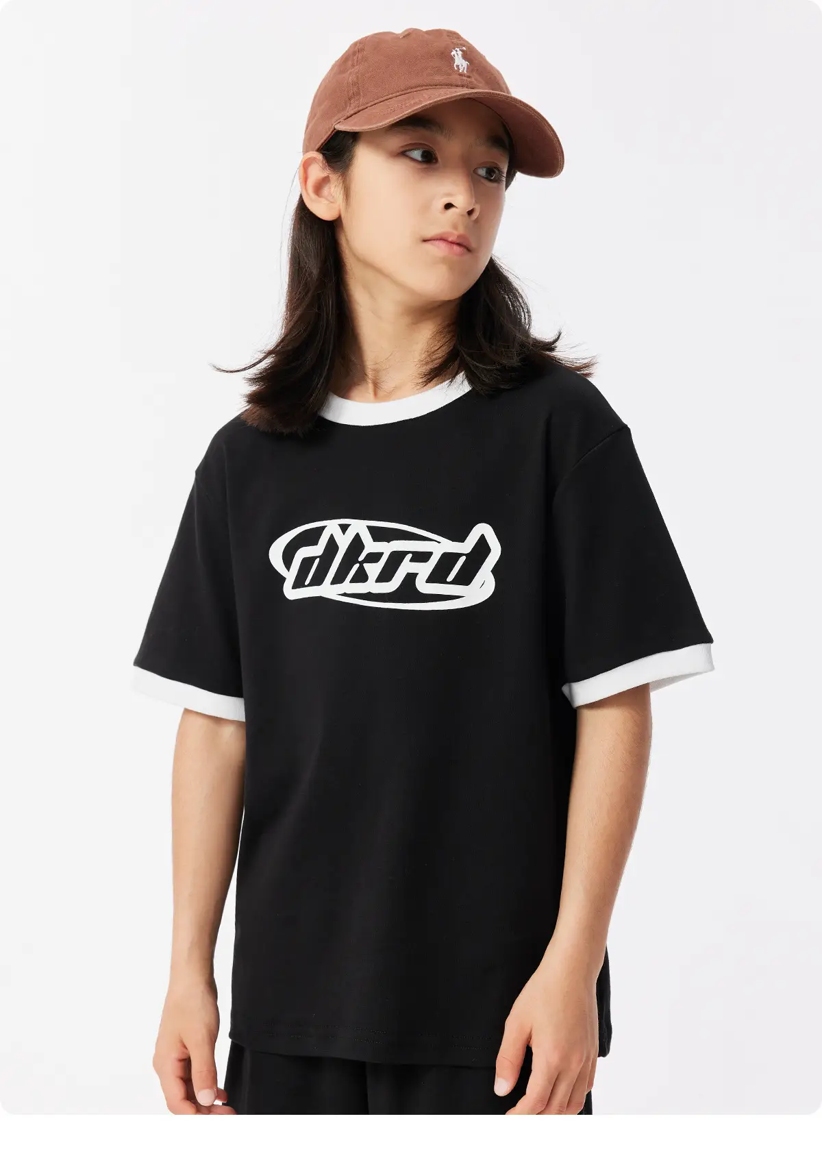 Black DK Kids Shorts with Graphic Print — feature 18