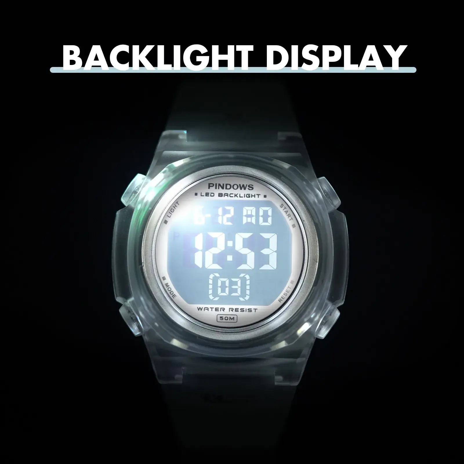 Backlight Display Waterproof Digital Watch for Men Women - Image 5