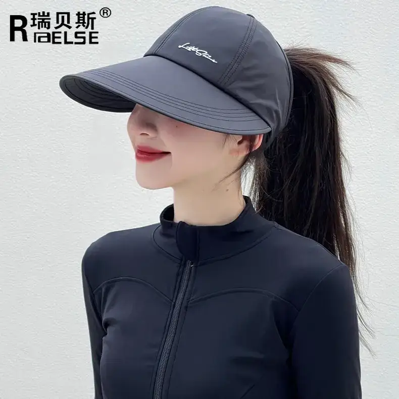 Women's Light Gray Baseball Cap with Ponytail - Image 7