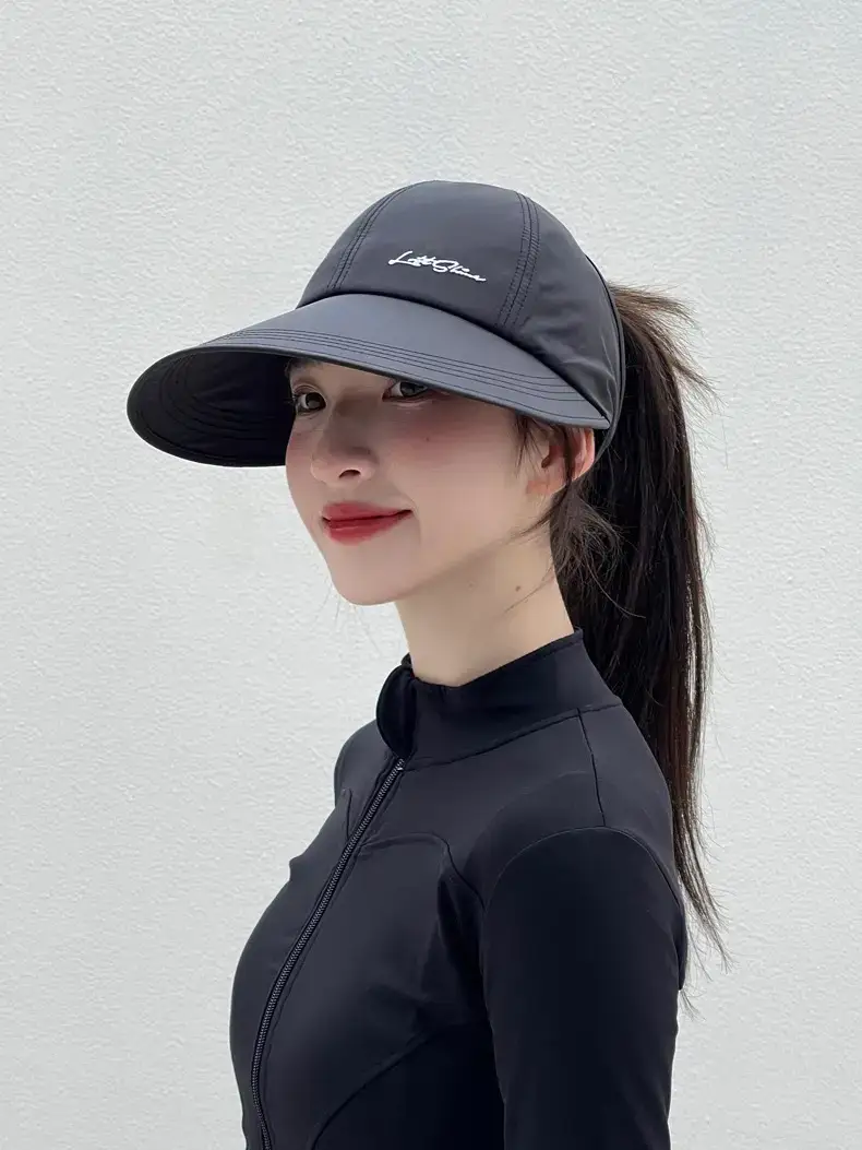 Women's Light Gray Baseball Cap with Ponytail — feature 12