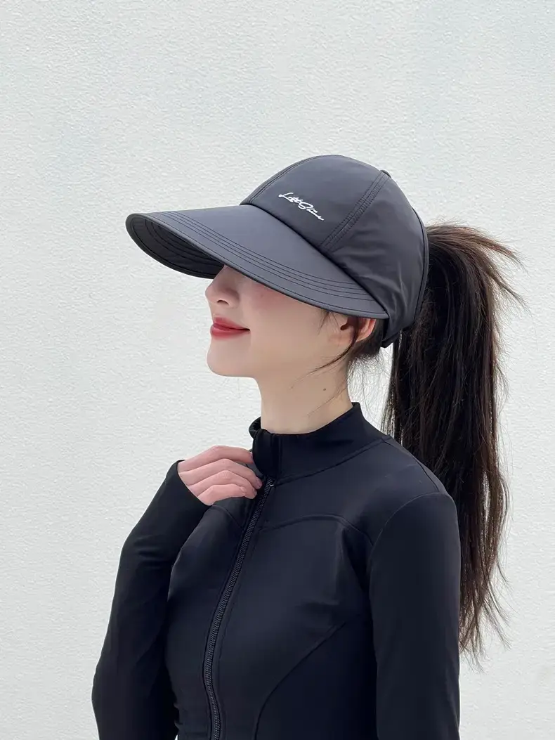 Women's Light Gray Baseball Cap with Ponytail — feature 13
