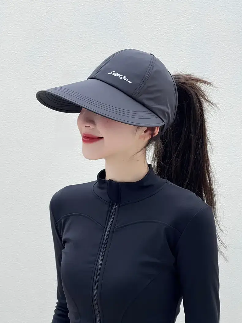 Women's Light Gray Baseball Cap with Ponytail — feature 14