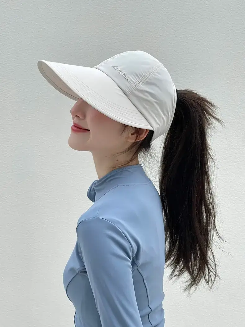 Women's Light Gray Baseball Cap with Ponytail — feature 3