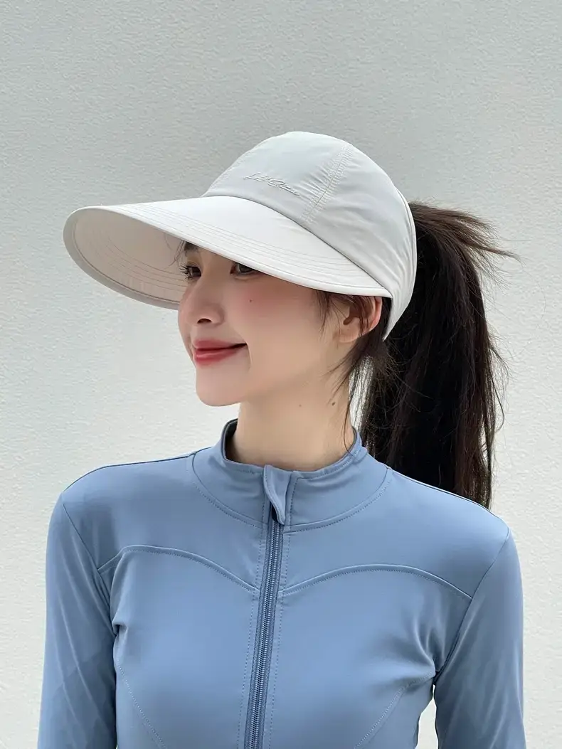 Women's Light Gray Baseball Cap with Ponytail — feature 4