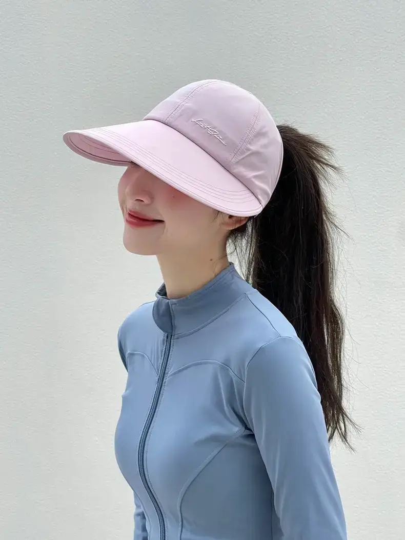 Women's Light Gray Baseball Cap with Ponytail — feature 7