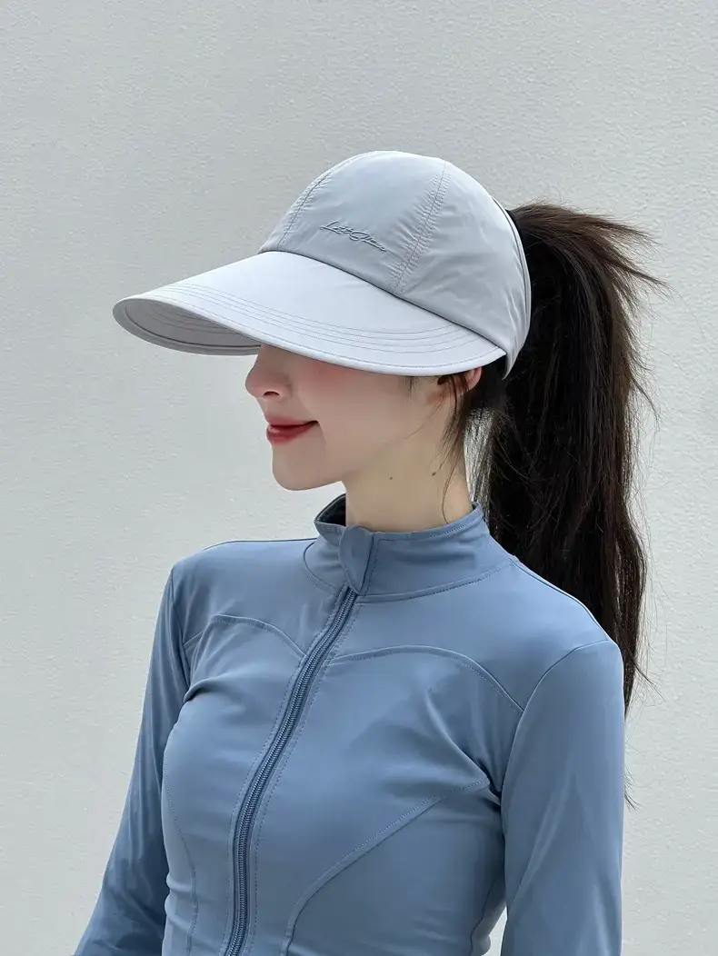 Women's Light Gray Baseball Cap with Ponytail — feature 9