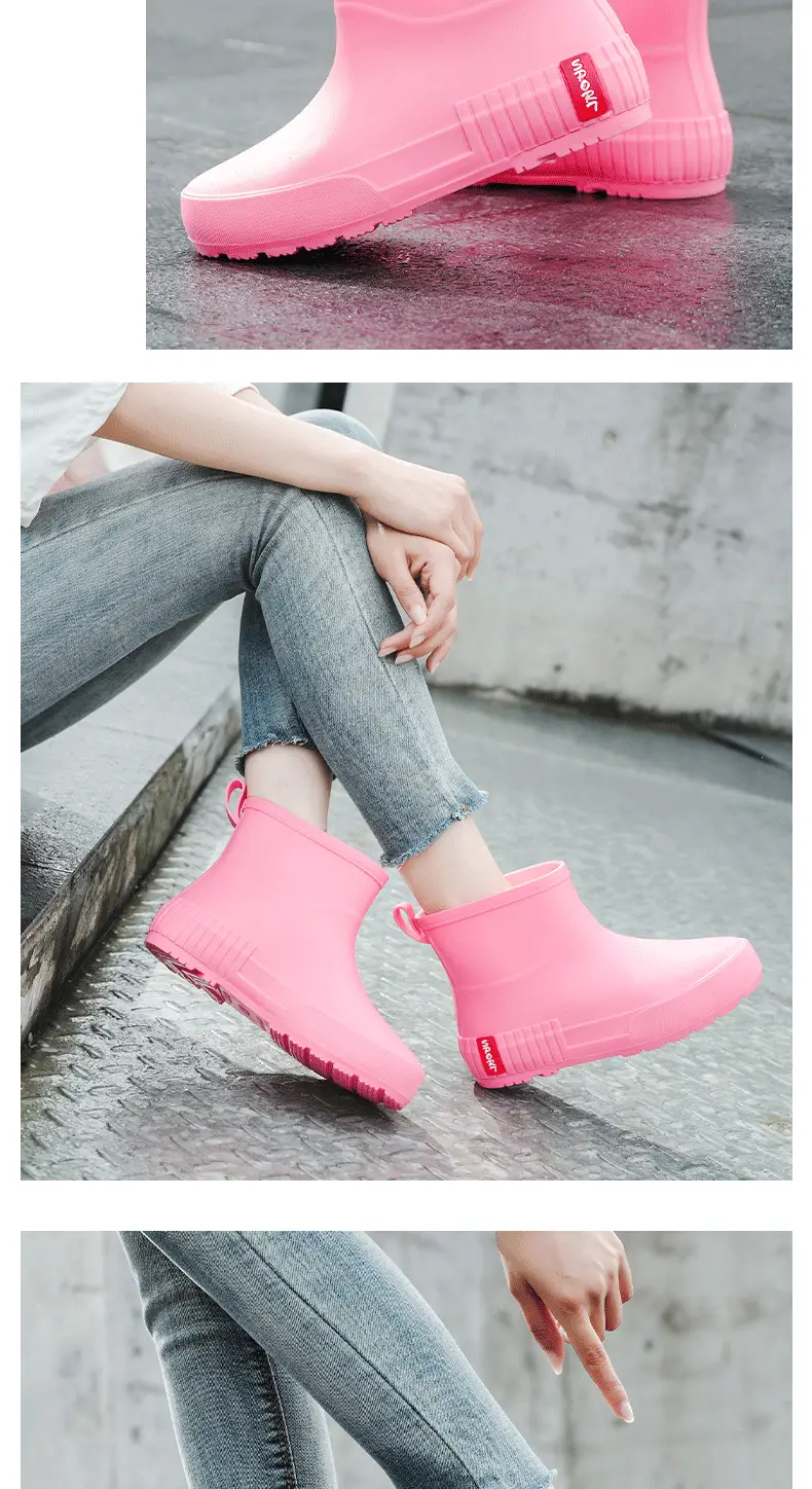 Japanese Style Rain Shoes Women's Fashionable Outer Wear overshoes Lightweight Waterproof Rubber Shoes New Work Non-Slip Adult Short Rain Boots — feature 11