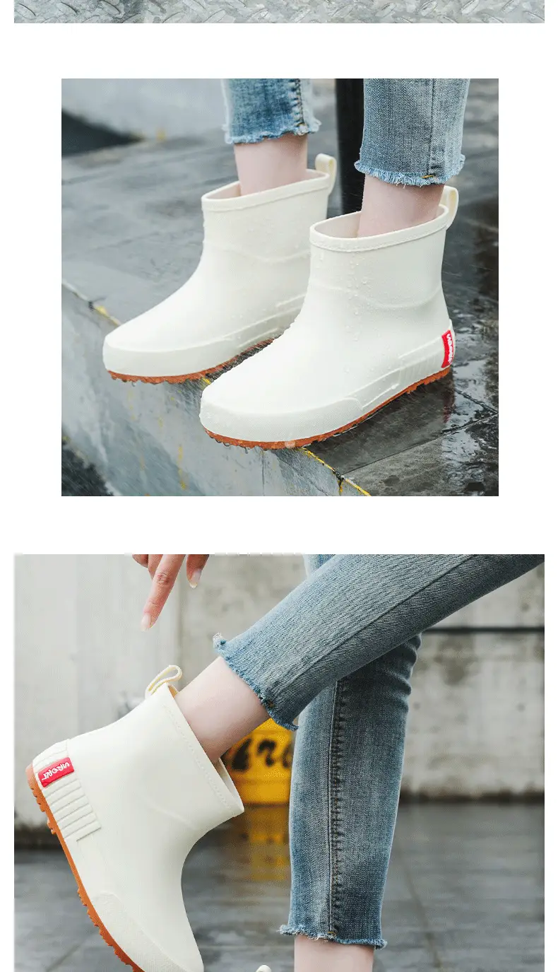 Japanese Style Rain Shoes Women's Fashionable Outer Wear overshoes Lightweight Waterproof Rubber Shoes New Work Non-Slip Adult Short Rain Boots — feature 13