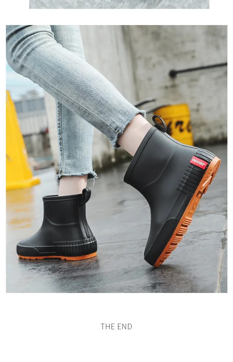 Japanese Style Rain Shoes Women's Fashionable Outer Wear overshoes Lightweight Waterproof Rubber Shoes New Work Non-Slip Adult Short Rain Boots — feature 18