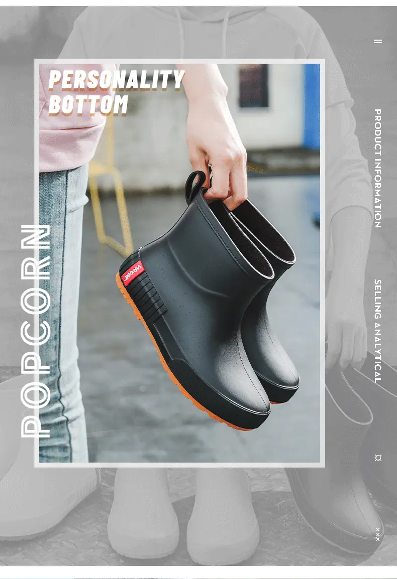 Japanese Style Rain Shoes Women's Fashionable Outer Wear overshoes Lightweight Waterproof Rubber Shoes New Work Non-Slip Adult Short Rain Boots — feature 3