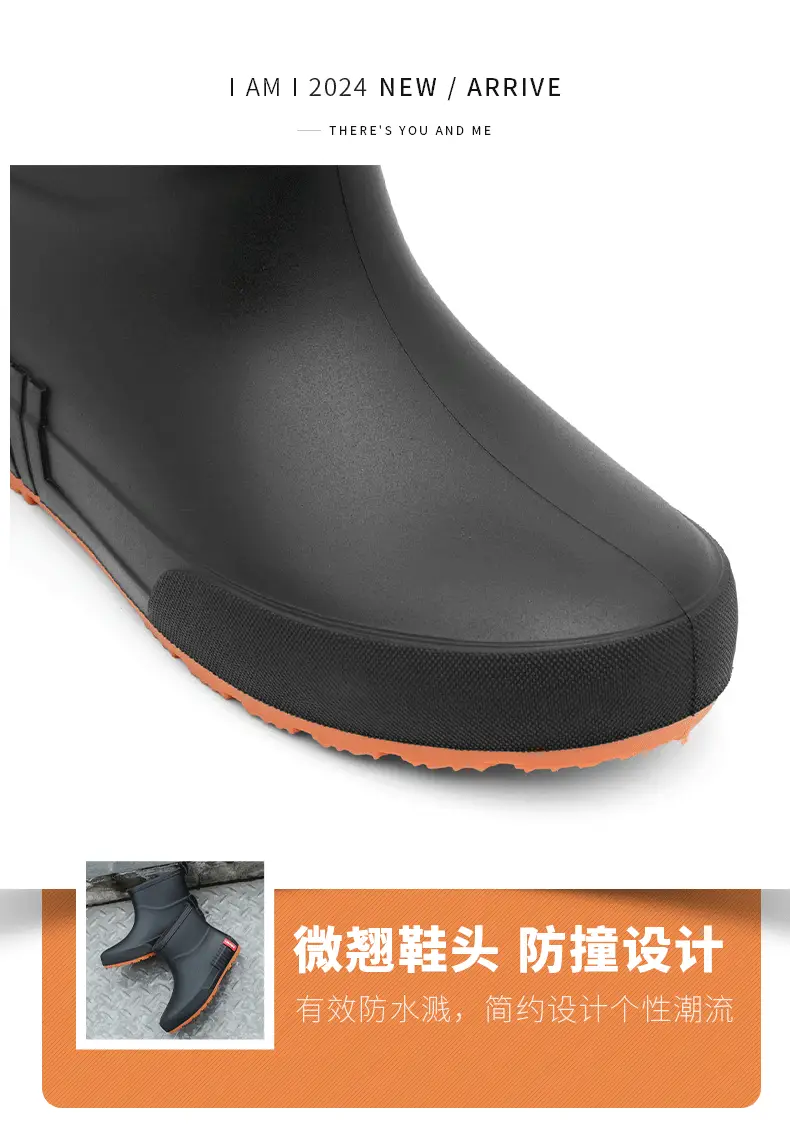 Japanese Style Rain Shoes Women's Fashionable Outer Wear overshoes Lightweight Waterproof Rubber Shoes New Work Non-Slip Adult Short Rain Boots — feature 7