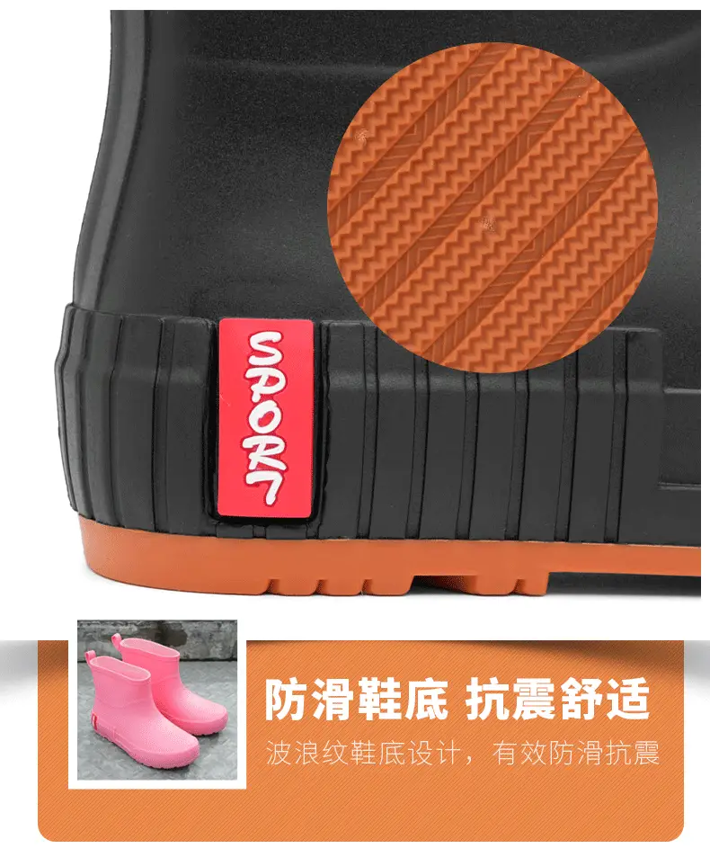Japanese Style Rain Shoes Women's Fashionable Outer Wear overshoes Lightweight Waterproof Rubber Shoes New Work Non-Slip Adult Short Rain Boots — feature 8