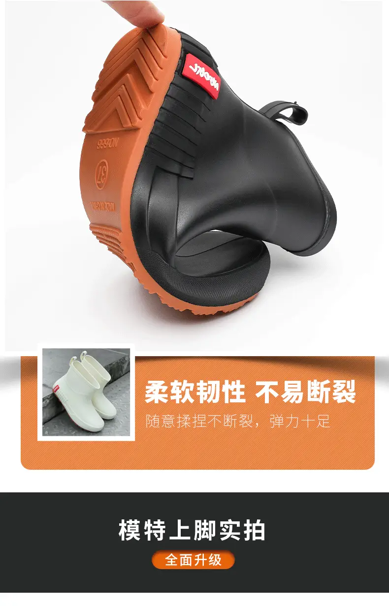 Japanese Style Rain Shoes Women's Fashionable Outer Wear overshoes Lightweight Waterproof Rubber Shoes New Work Non-Slip Adult Short Rain Boots — feature 9