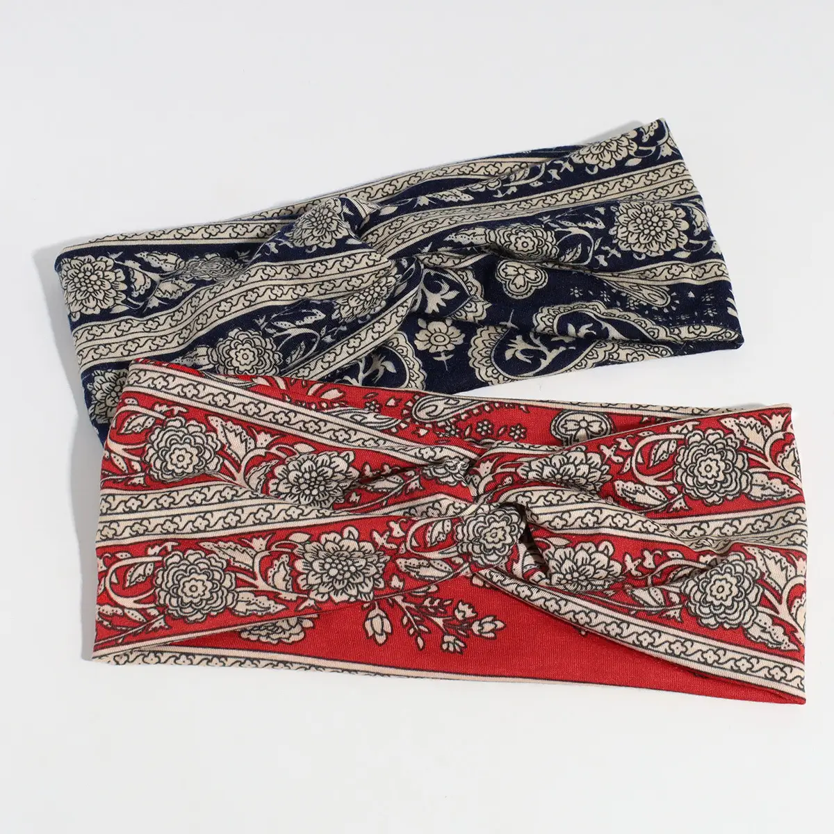 European Exaggerated Retro Print Headband for Women