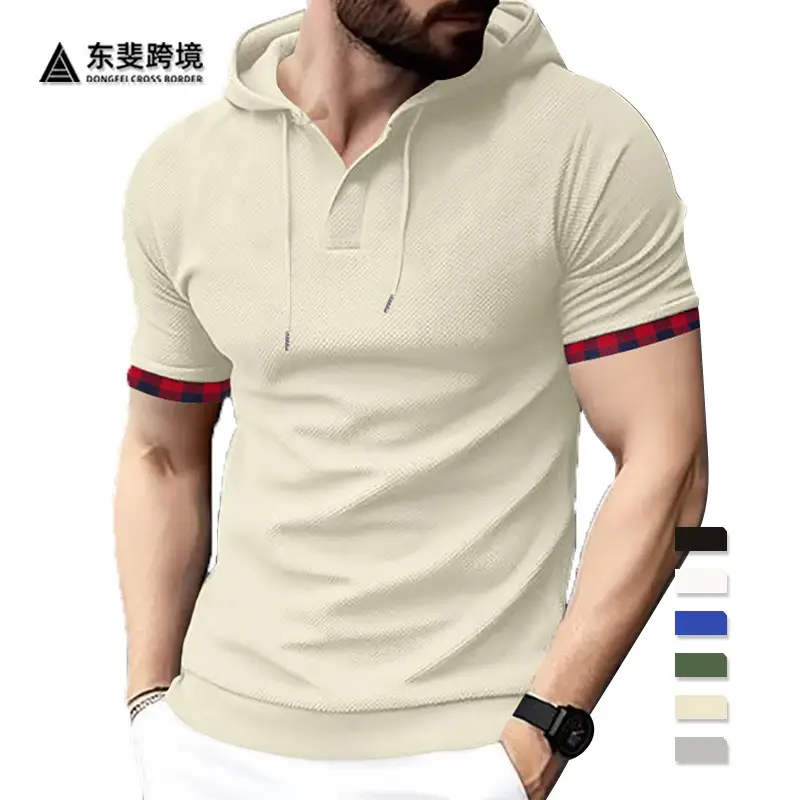 Men's White Short Sleeve Hooded T-Shirt Large - Image 7