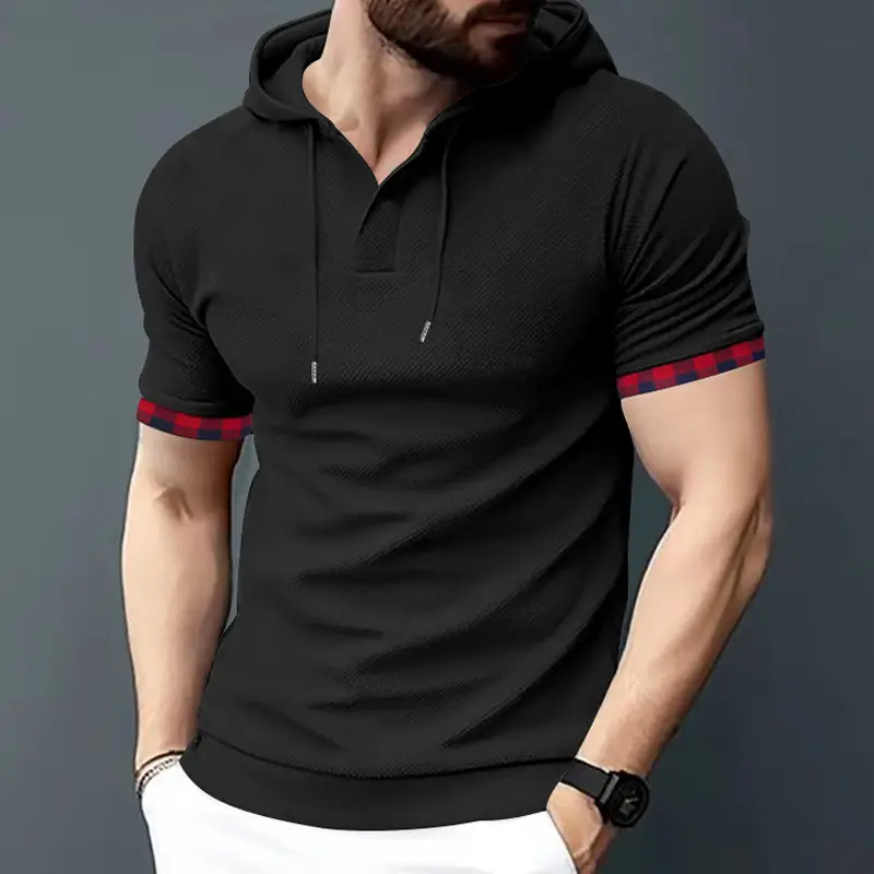 Men's White Short Sleeve Hooded T-Shirt Large - Image 3