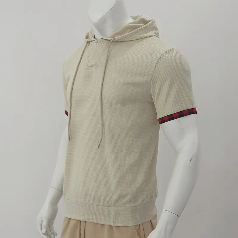 Men's White Short Sleeve Hooded T-Shirt Large — feature 10