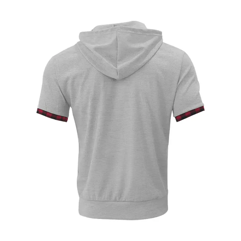 Men's White Short Sleeve Hooded T-Shirt Large — feature 24