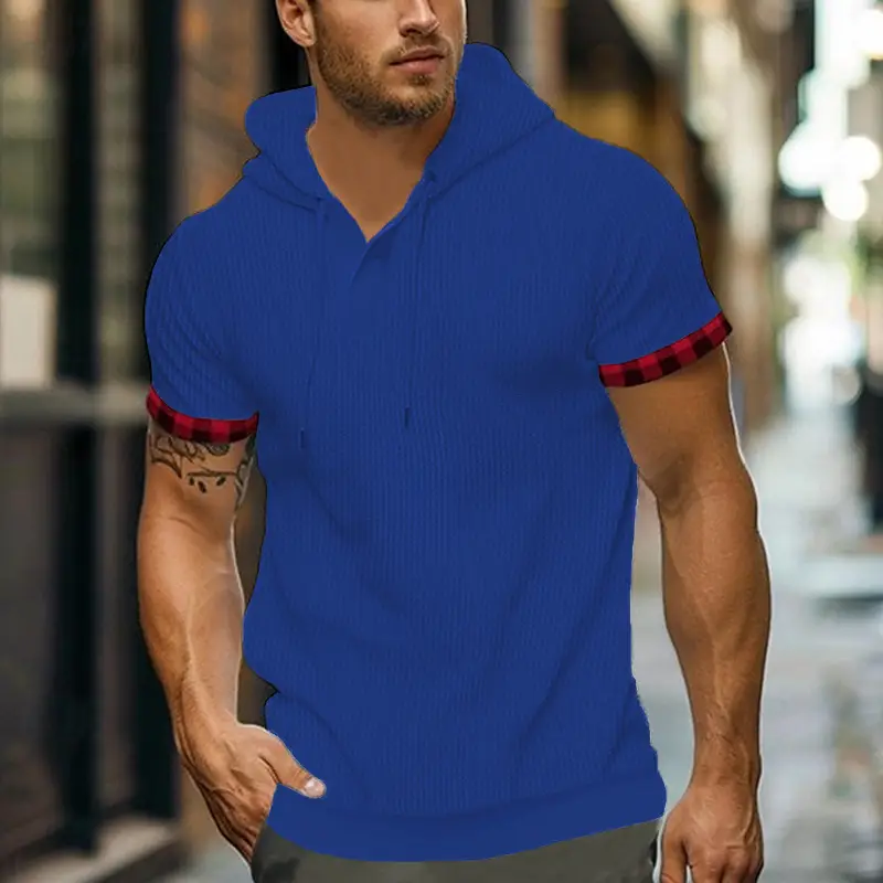 Men's White Short Sleeve Hooded T-Shirt Large — feature 4
