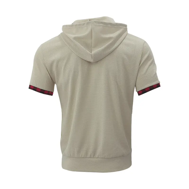 Men's White Short Sleeve Hooded T-Shirt Large — feature 45