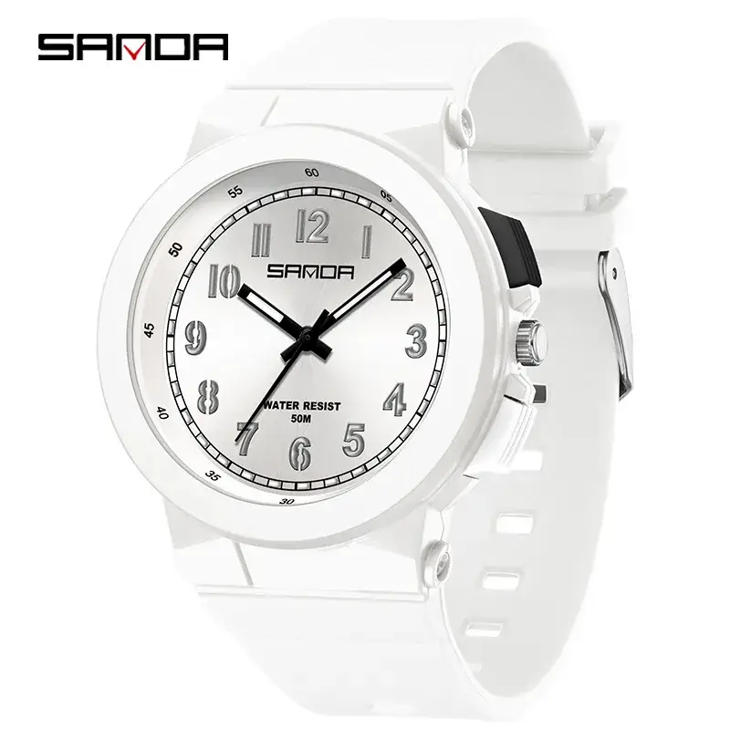Sanda Pink Silicone Student Watch with LED Light