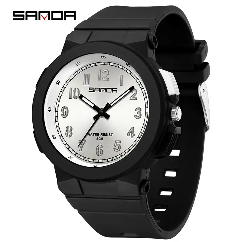 Sanda Pink Silicone Student Watch with LED Light