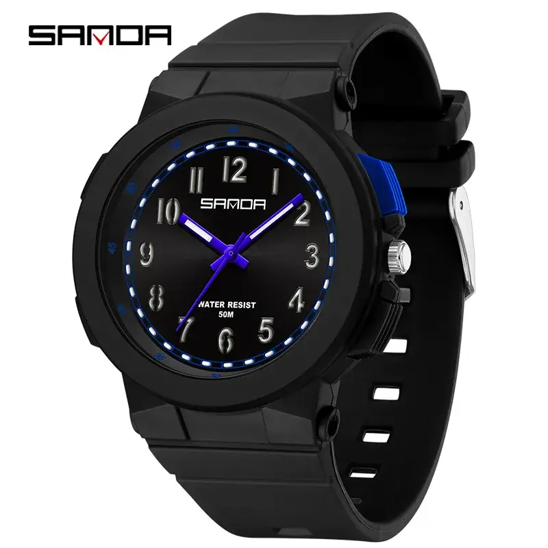 Sanda Pink Silicone Student Watch with LED Light